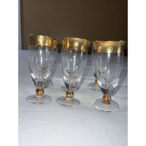 Italian Handcrafted 14k Gold-trimmed Champagne Glasses Set Of 6